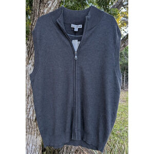 Cypress Links Sweater Vest Large 100% Cotton NWT Golf Casual L Gray